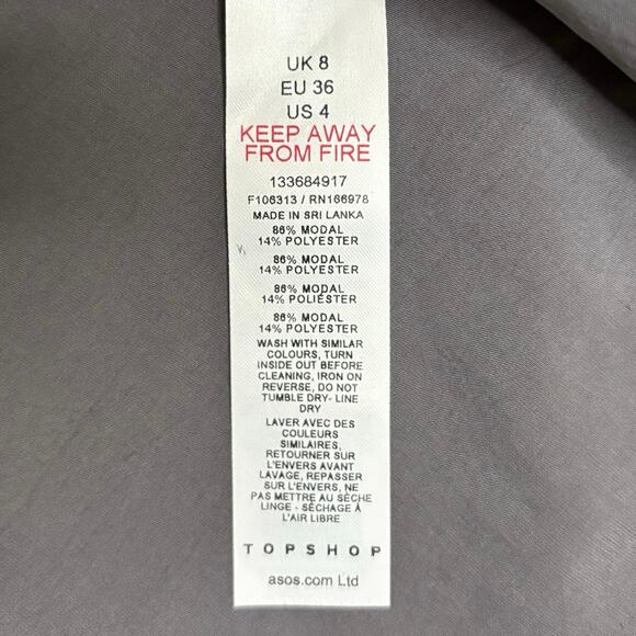 Topshop Soft Touch Twist Low Rise Maxi Skirt Charcoal Gray Modal Blend Sz 4 - Picture 4 of 7